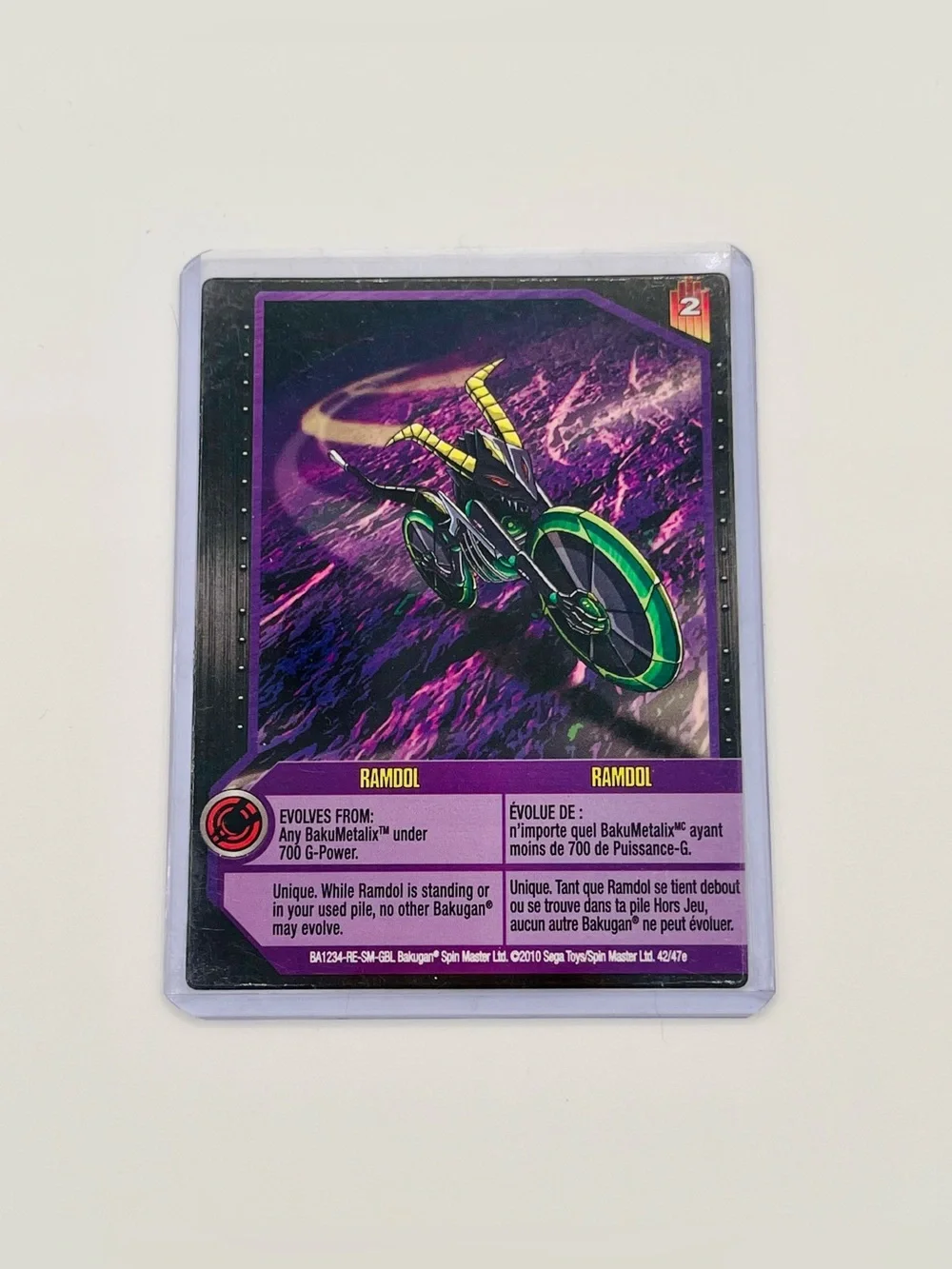 RARE Bakugan Darkus Ramdol 910G Gundalian Invaders Motorcycle + Card 42/47e